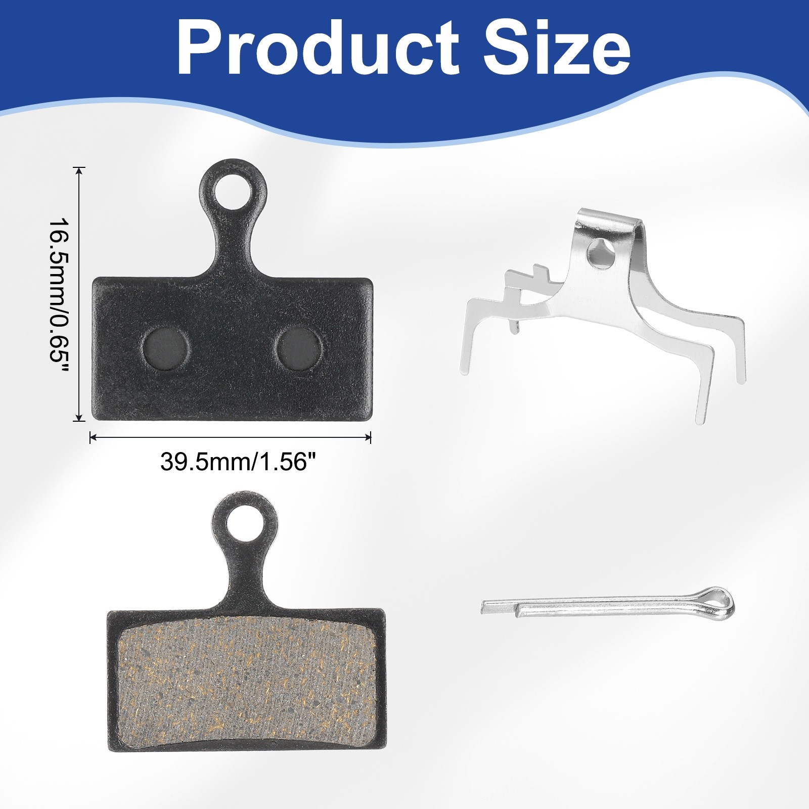 4set Disc Brake Pad 1.26″ x 0.65″ Bike Brake Pads with Spring and Pin, Black