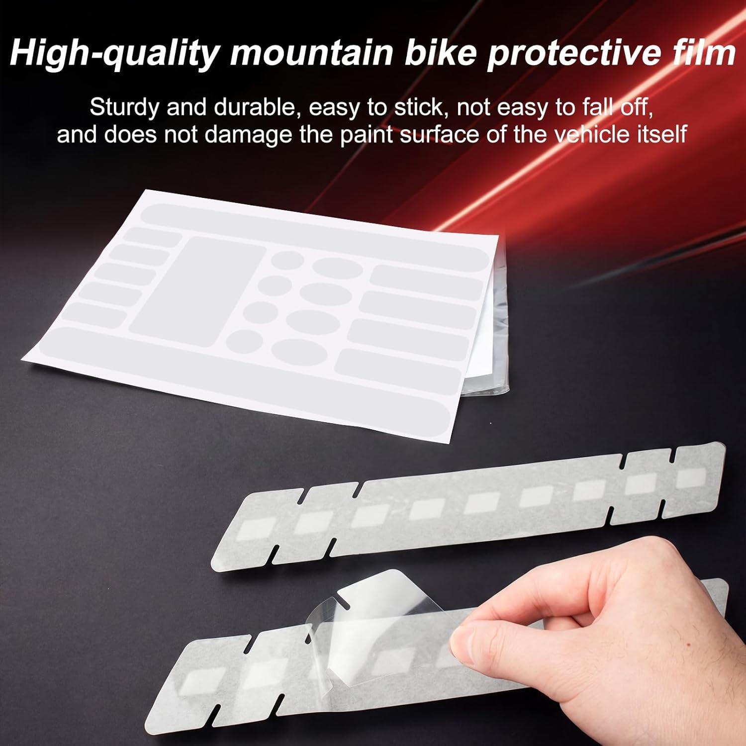Bike Chainstay Protector 2 Clear 2 Black Silicone Pads MTB Frame Protection for