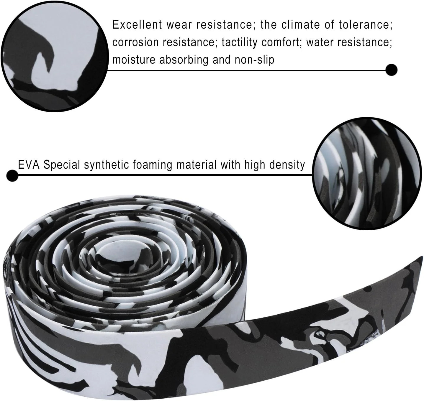 TOPCABIN Comfort Gel Road Bike EVA Handlebar Tape Bike Bar Tape Camouflage Serie