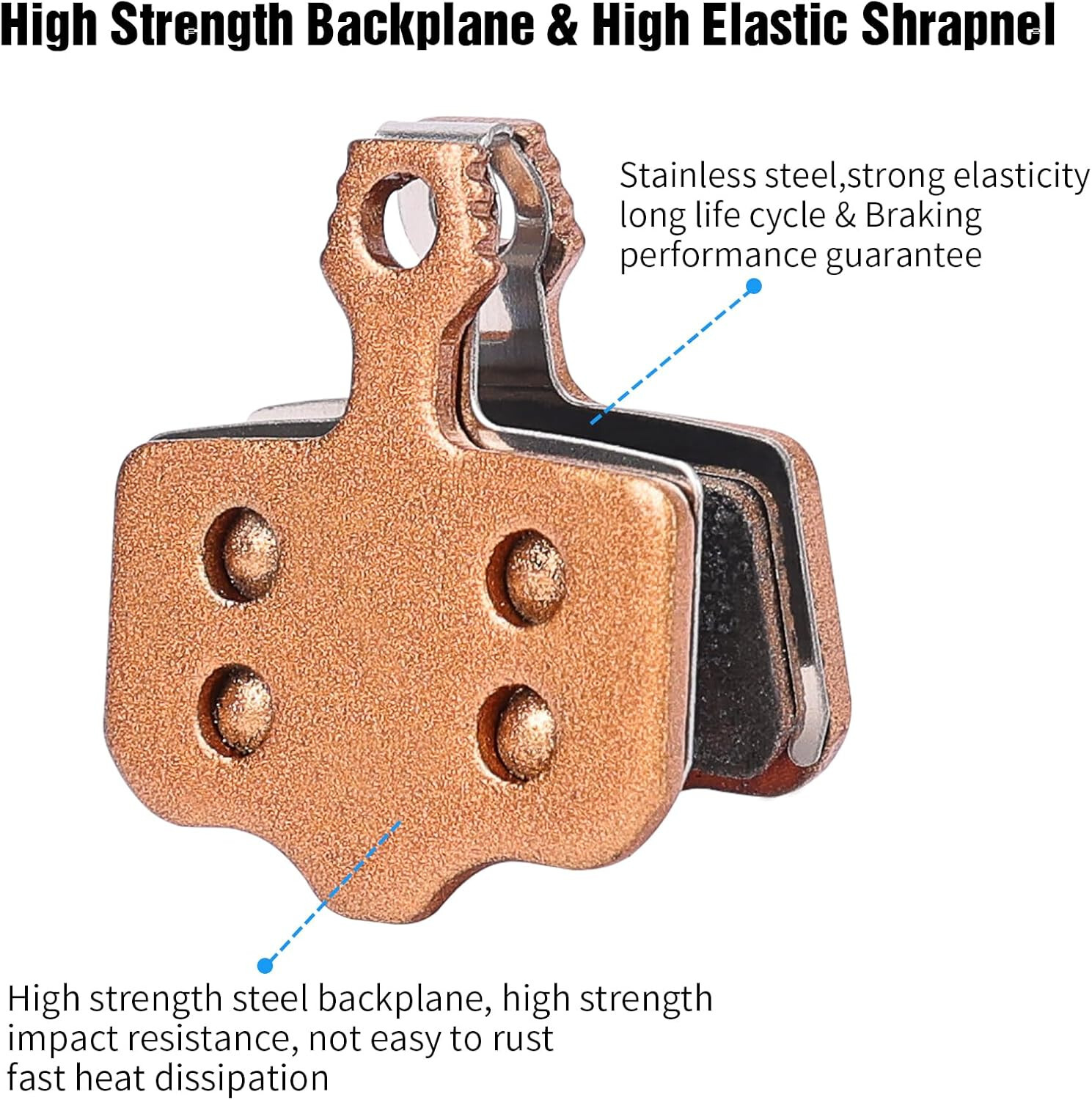 2 Pairs Sintered Metal Ebike Bike Brake Pads Compatible with Sram Brake Pads