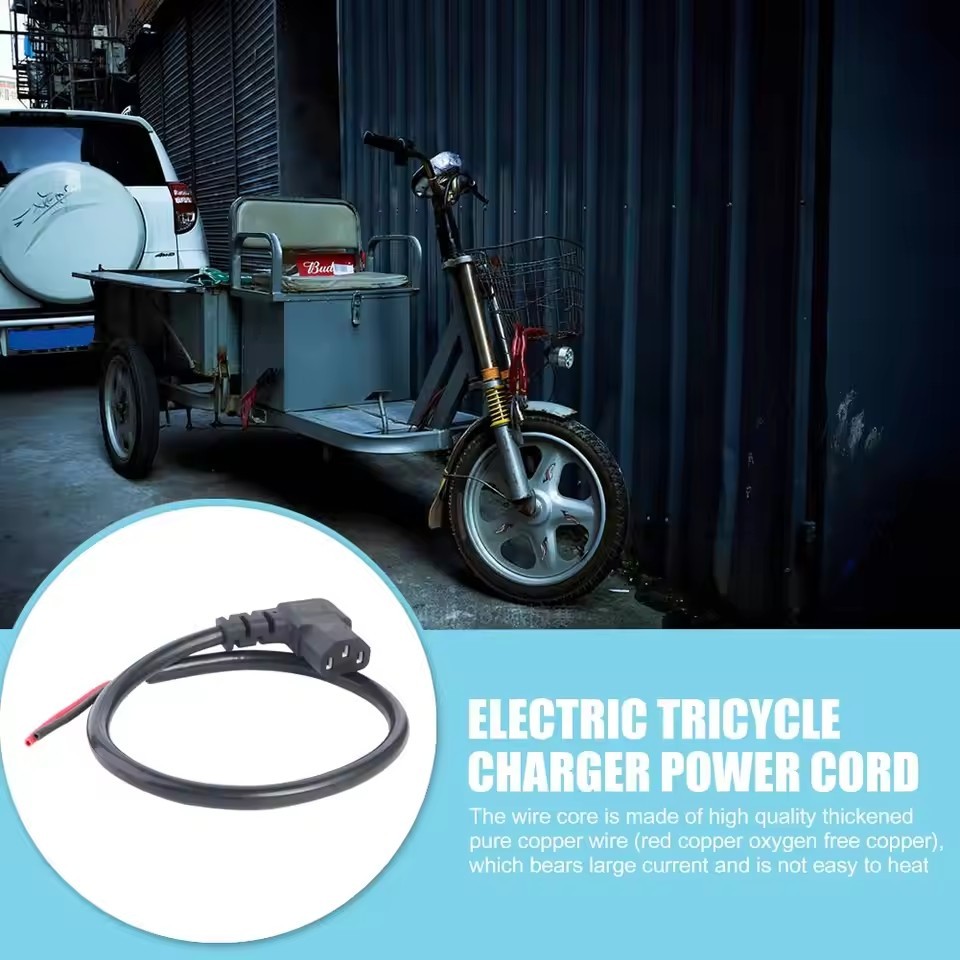 Electric Bike Battery Charging Socket Male / Female plug Battery Charger cable