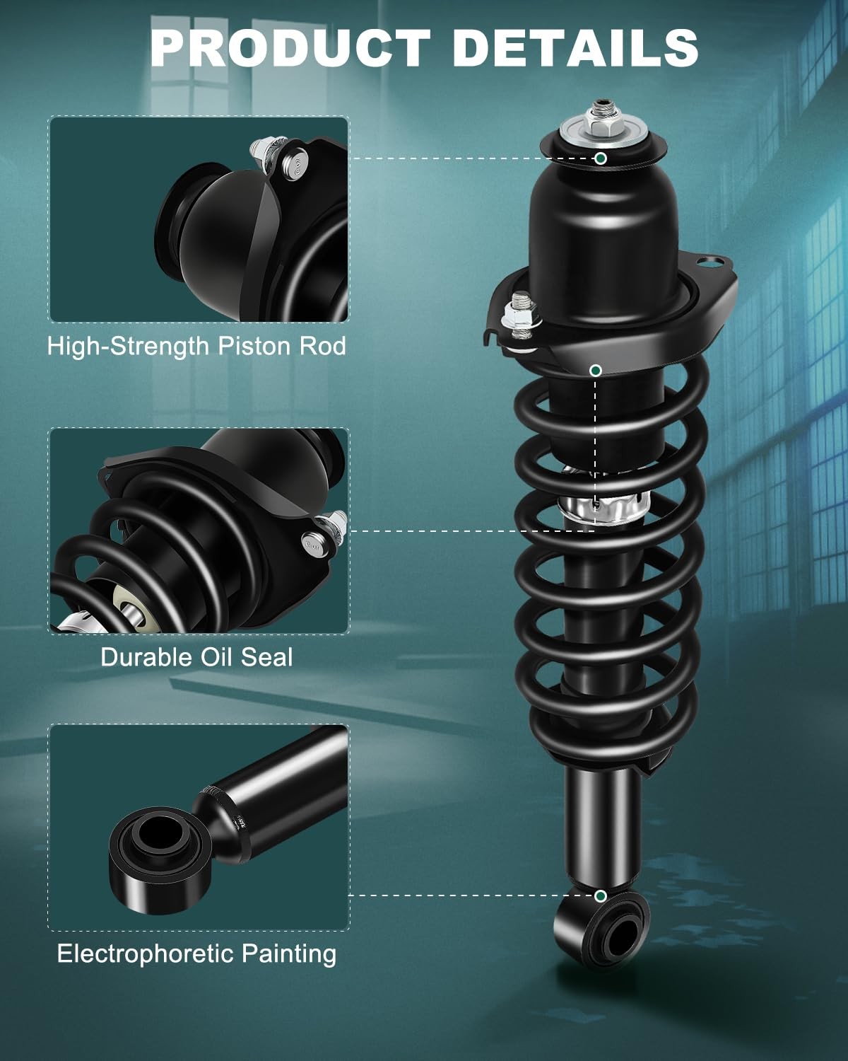 Automuto Rear Pair Complete Struts Coil Spring Assembly Shock Absorber