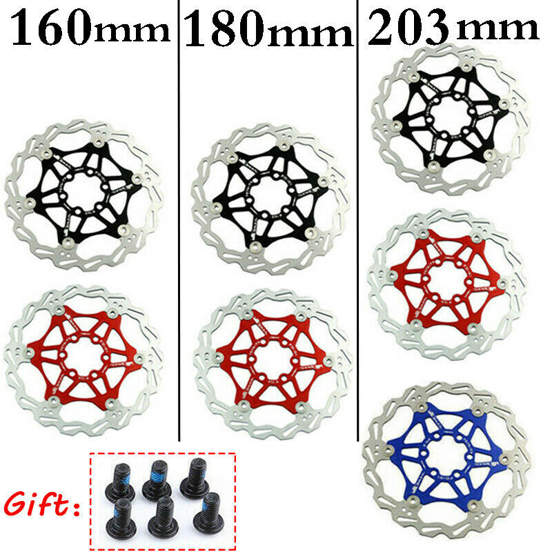 Bicycle Disc Brake Rotor MTB Bike Floating Rotors Heat Dissipation 160/180/203mm