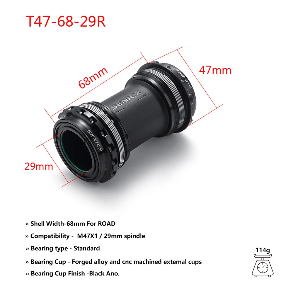 LINGMAI T47 Threaded Bottom Bracket 68/77/85.5mm 24mm DUB Ceramic Steel Bike