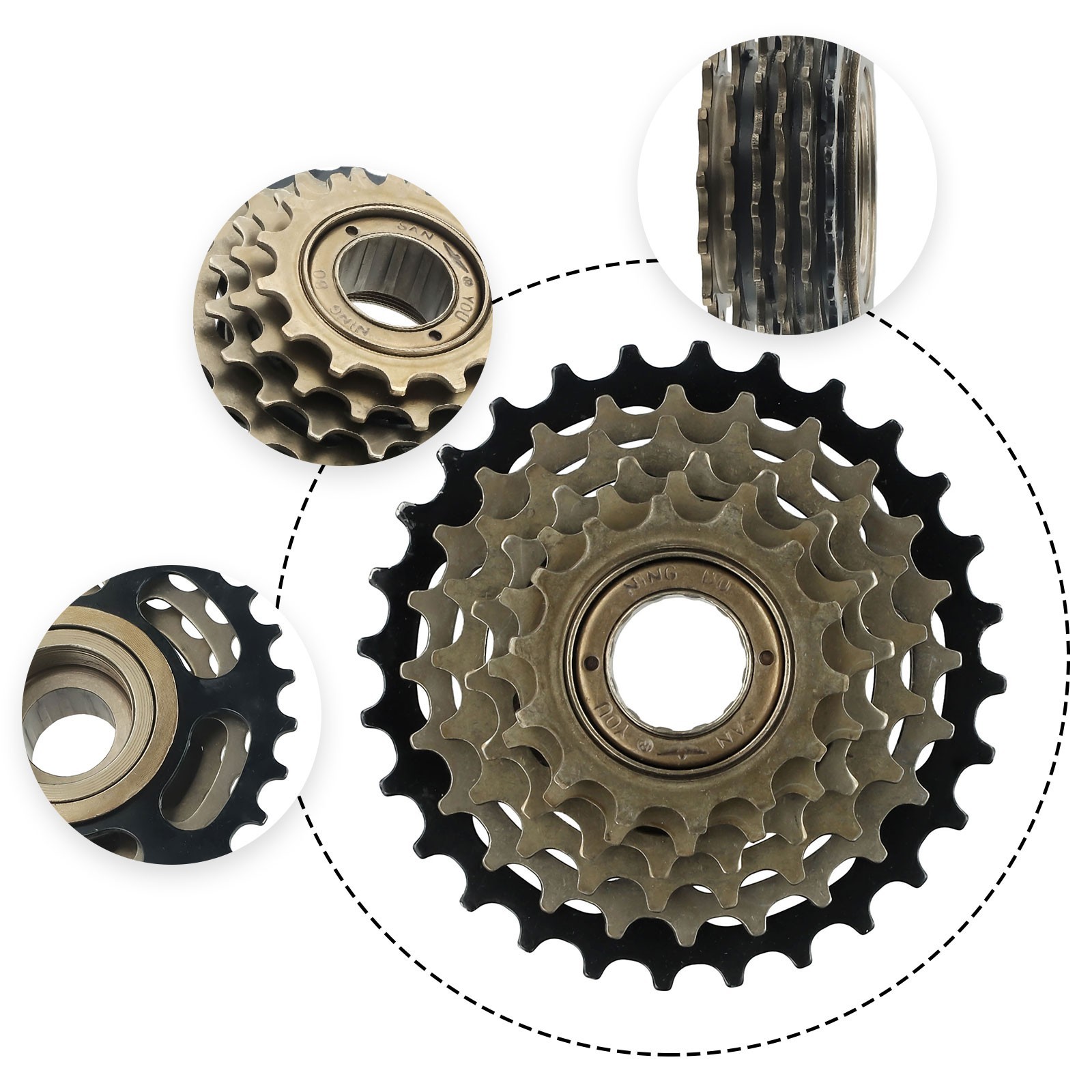 Screw On Freewheel 13/14-28T Easy Assembly High-carbon Steel Screw On Freewheel