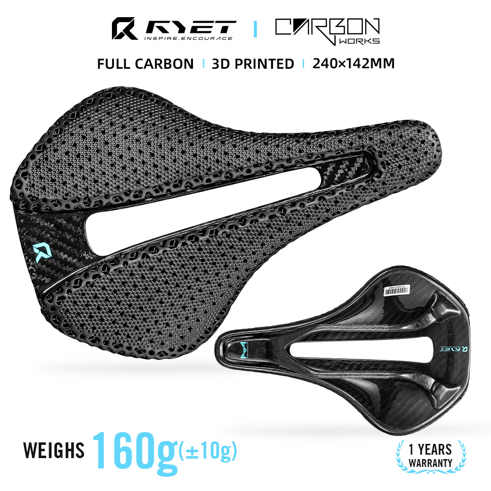 Full Carbon 3D Printed Bicycle Saddle 155/152mm 7x9mm Road MTB Bike EVA Saddle