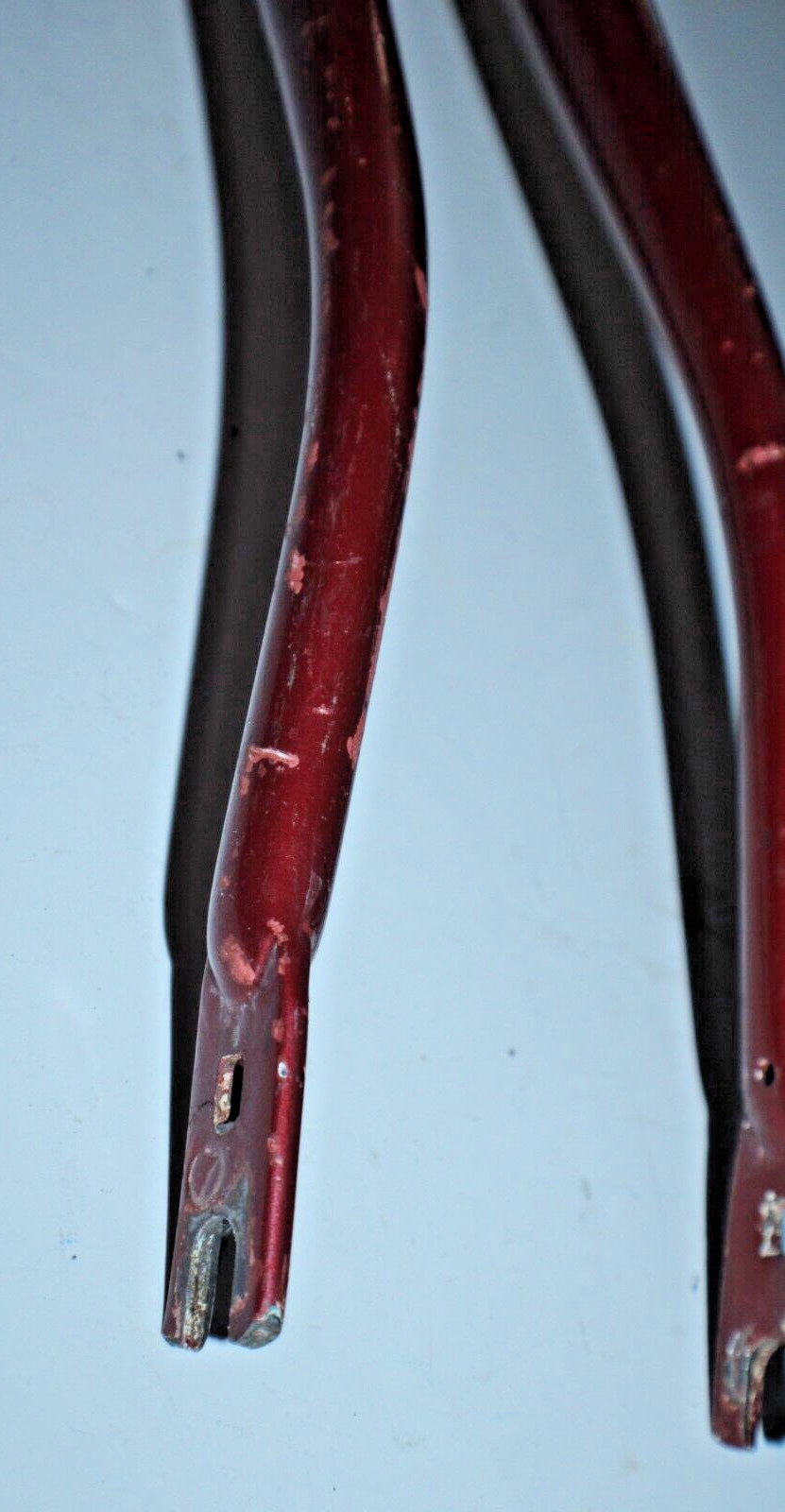 Vintage Road Bike Fork 27″ 1″ Threaded 200mm Red Lugged Steel Fast USA Shipper