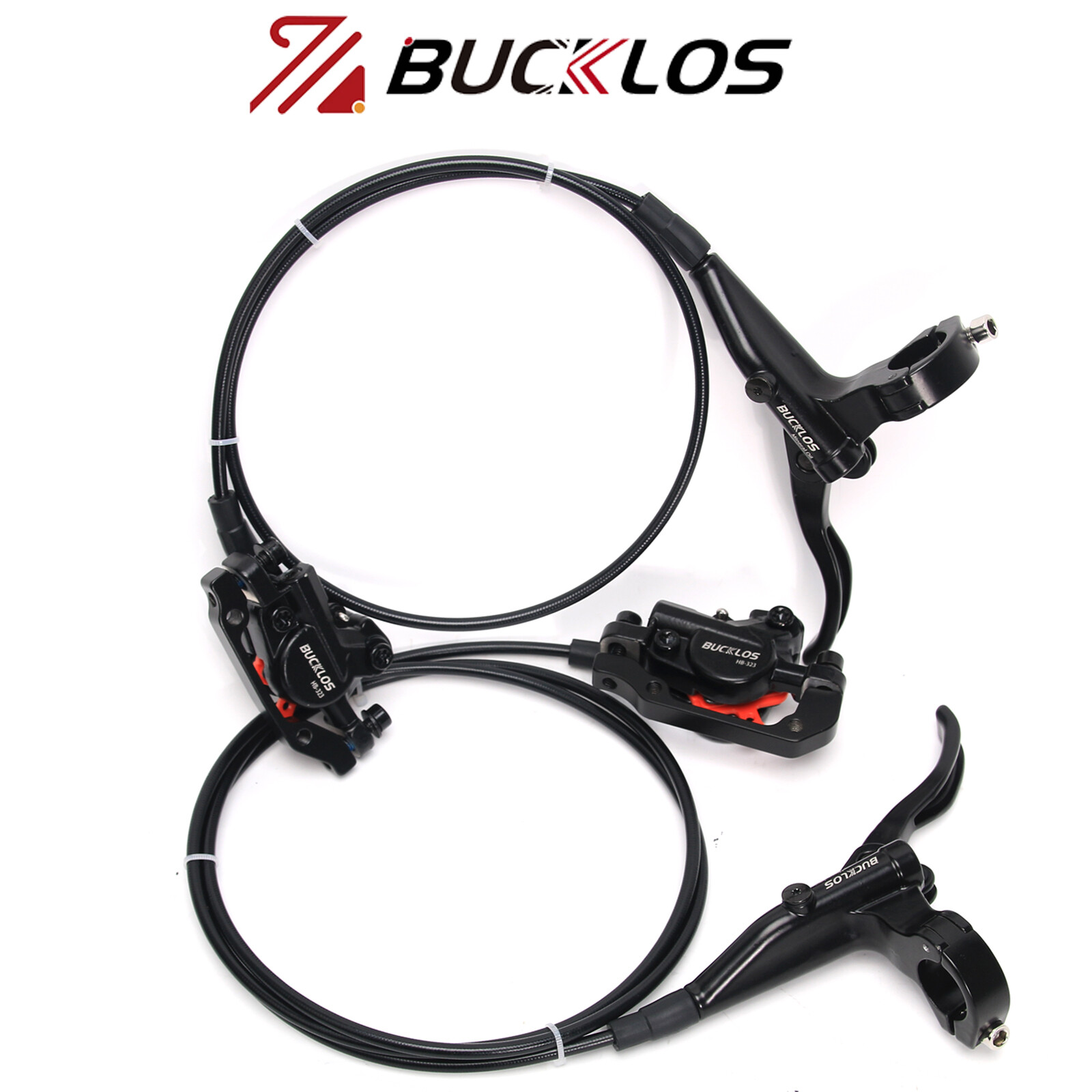 Pair MTB Hydraulic Disc Brake Set Left Front & Right Rear Dual Piston Bike Brake