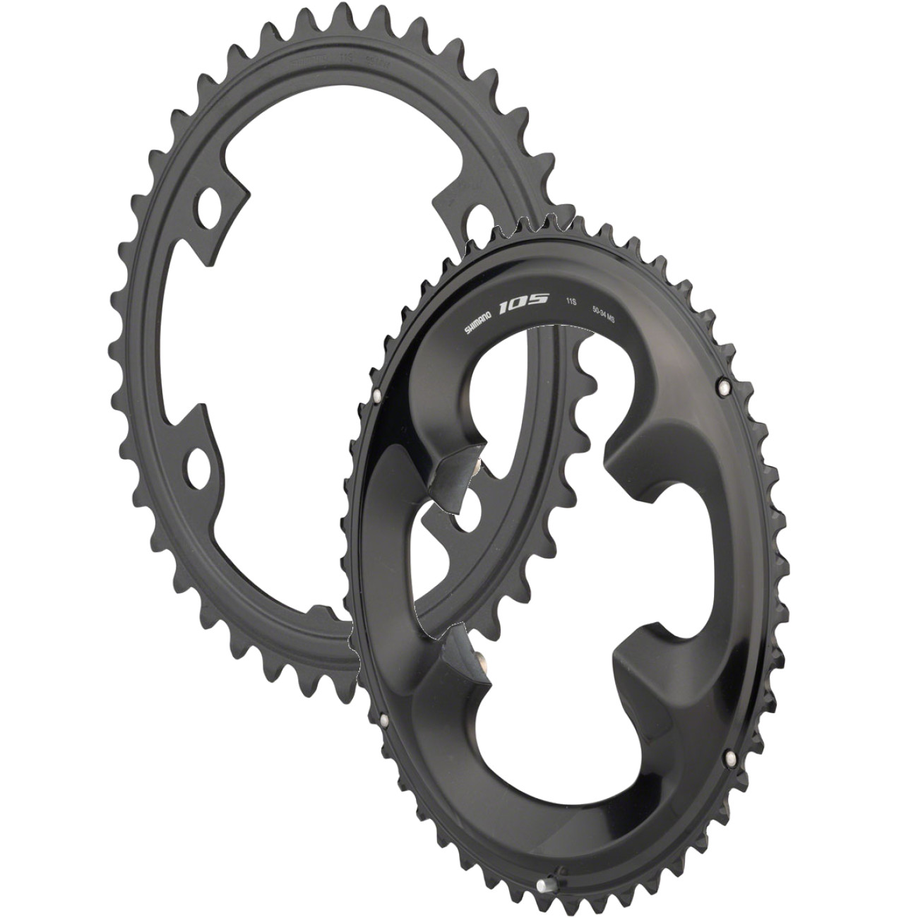 Shimano 105 FC-R7000 53/39t 110 BCD Asymmetric Aluminum Chainrings Black, 2×11