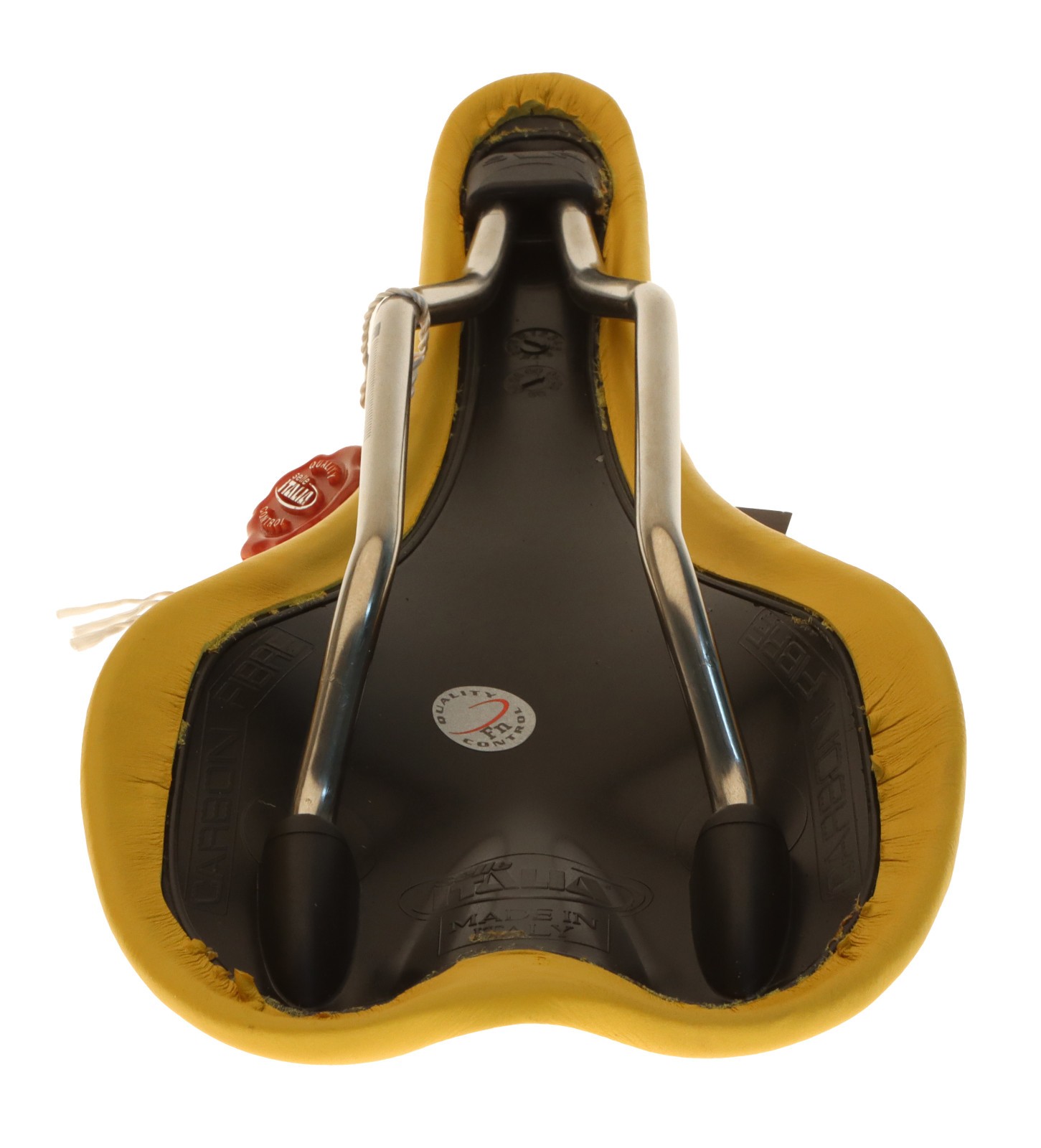 Selle Italia SLR Saddle Carbon Fiber Titanium Rails Yellow Leather NIB NOS NEW