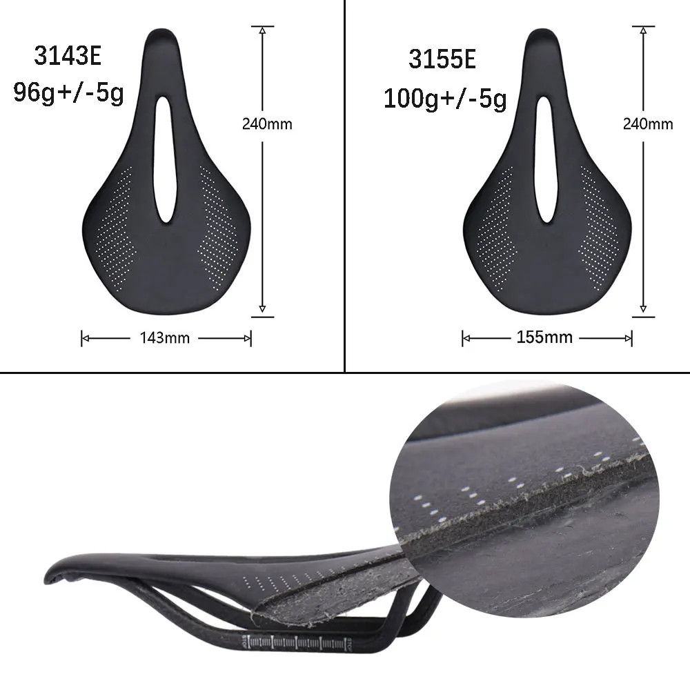 Super Light Carbon Saddle 240X143/155Mm 96G MTB Road Bike Leather Cushion Cyclin