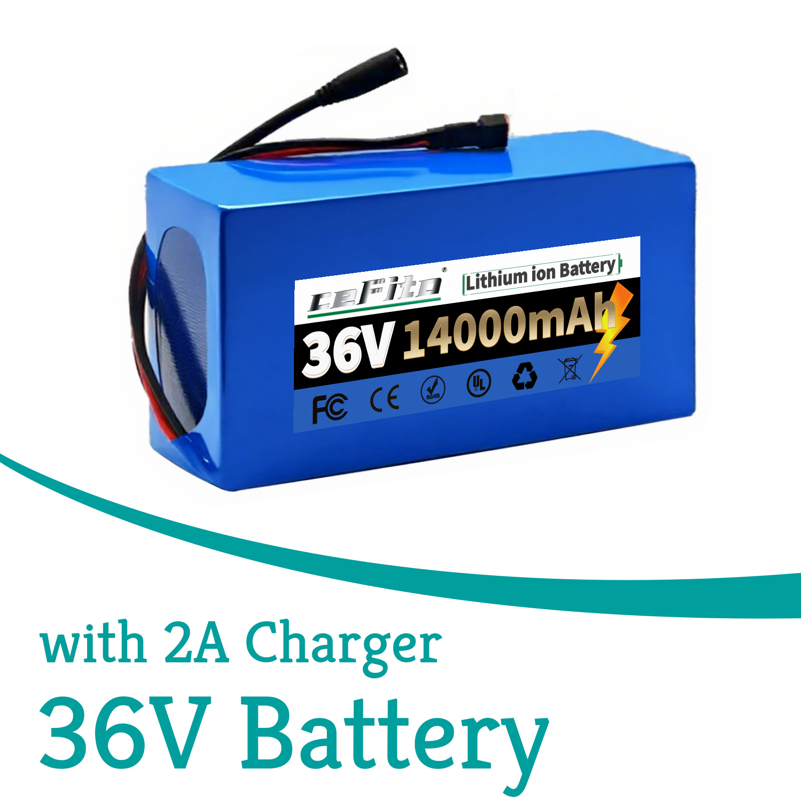 36 Volt 14ah lithium battery with XT60, 36V Battery, 7.6*4.2*2.7inch