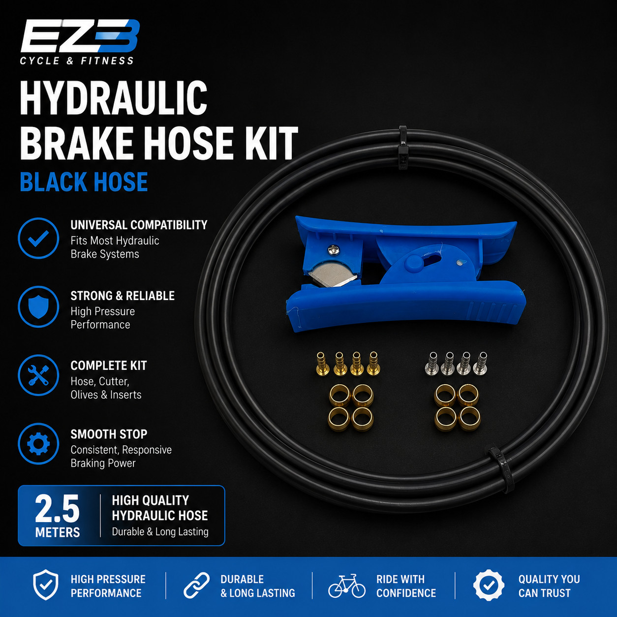 Shimano Compatible Hydraulic Brake Hose Kit BH59 BH90 2.5M Hose Cutter + Fitting
