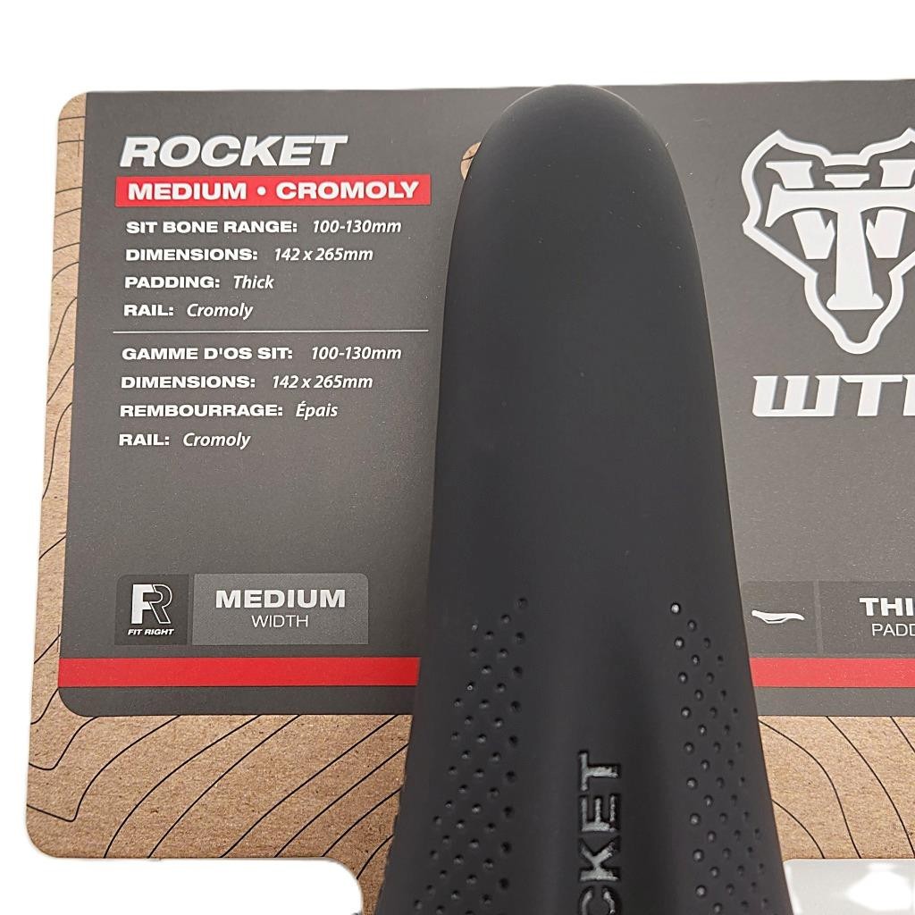WTB Rocket Medium Bicycle Saddle Unisex Seat Chromoly Rails 142mm x 265mm Black