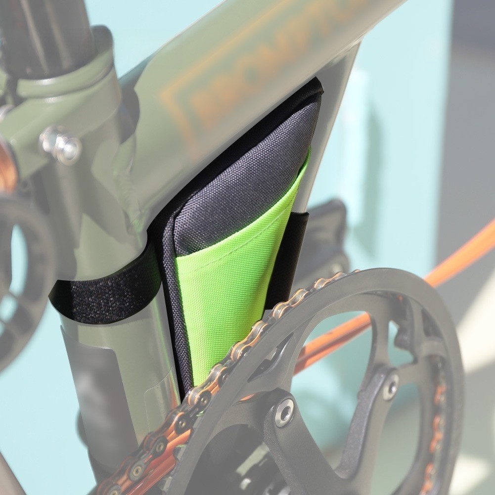 Compact Triangular Bicycle Bag for Brompton Frame 5.51×4.13×1.65 inch Green PU