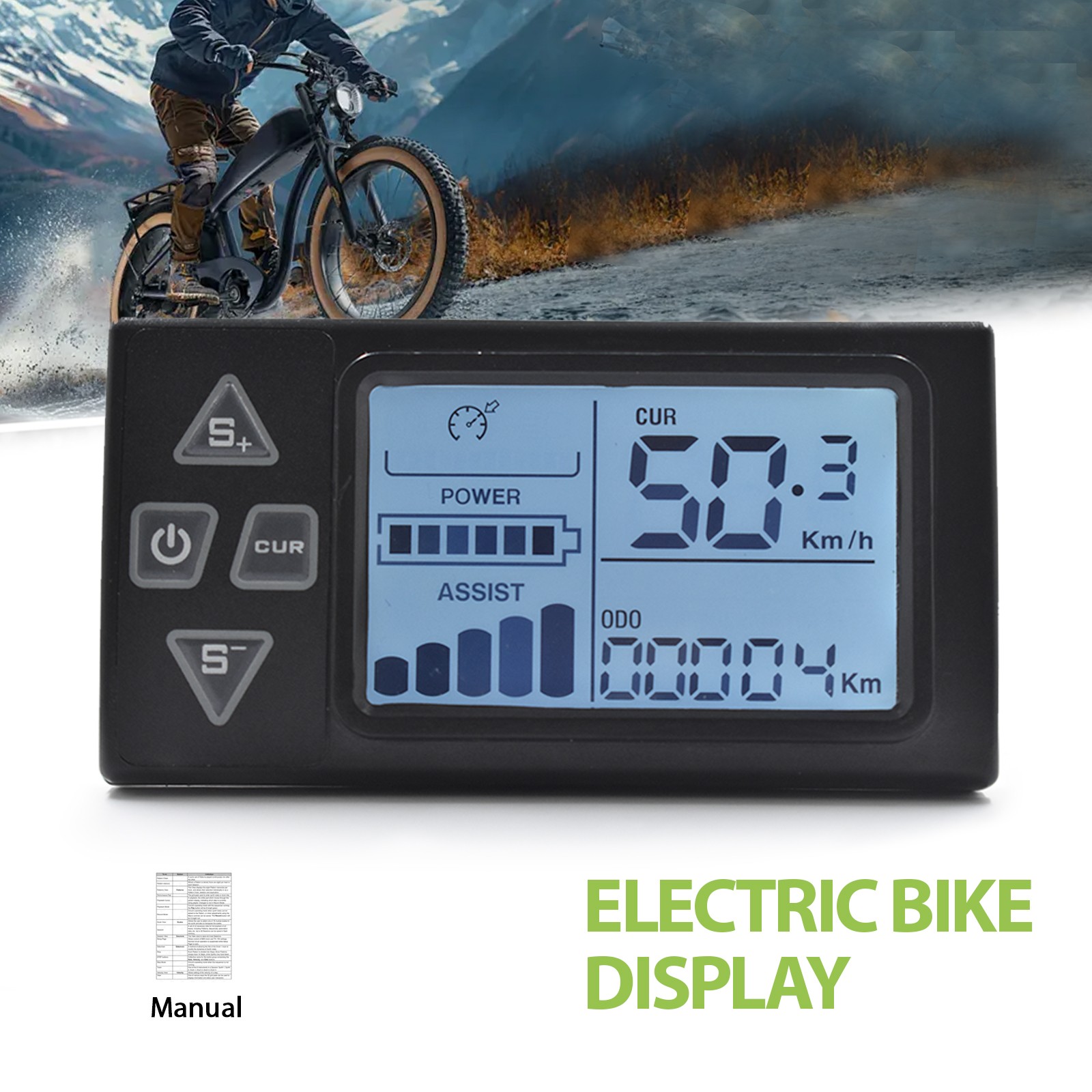 UART2 Ebike LCD Display with Waterproof Housing S861 Odometer for Fatbike Riders