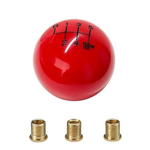 6 Speed Car Gear Shift Knob, Resin Ball Auto Shifter Grip Head with Red