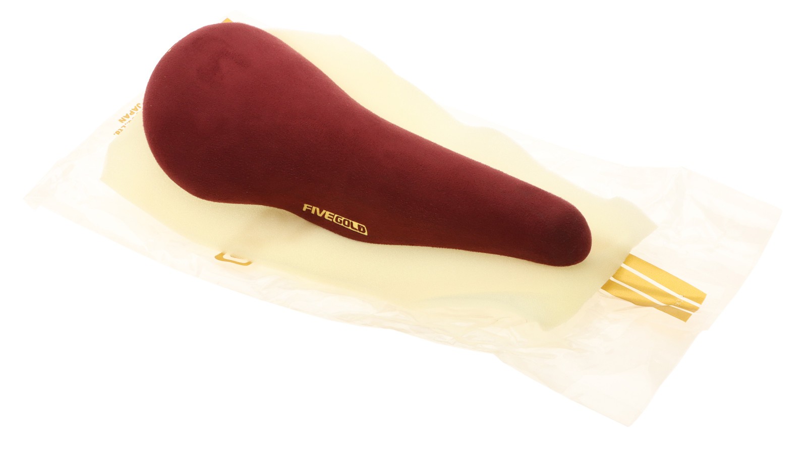 Kashimax Five Gold 4P Saddle NJS Standard Rails Wine Red Suede Leather NEW NOS