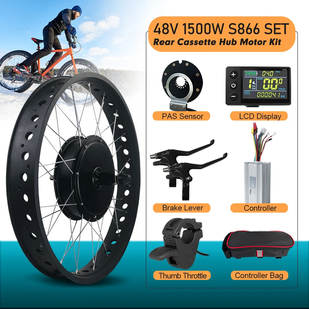 48V 1500W 4.0 Fat Tire Snow Bike Ebike Rear Cassette Hub Motor Wheel Kit