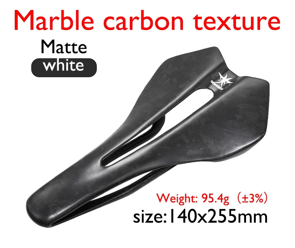 Carbon Fiber Leather Road Bicycle Saddle Hollow-Out Design Bike Seat Cushion