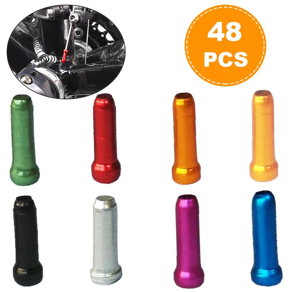 8 Color 48 PCS, Cable End Crimps, Bike Caps, 0.08 inches, 48PCS