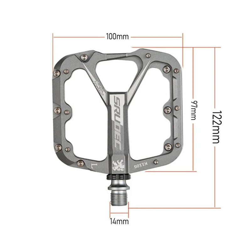 Wide CNC Aluminum Chrome Steel Bicycle Pedals 3 Bearings, Bicycle Platform