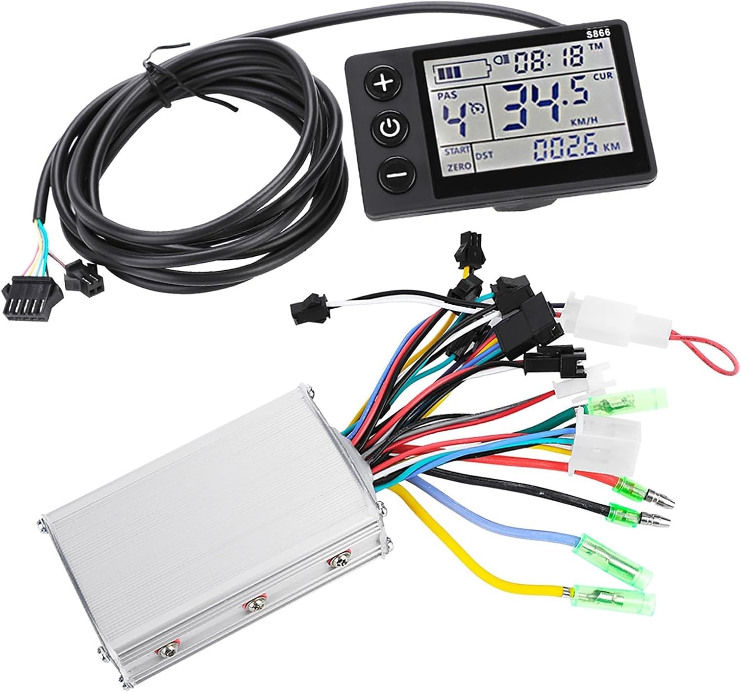 36-48V Brushless 15A Controller LCD-S866 Display Panel Kit for E-Bike Scooter