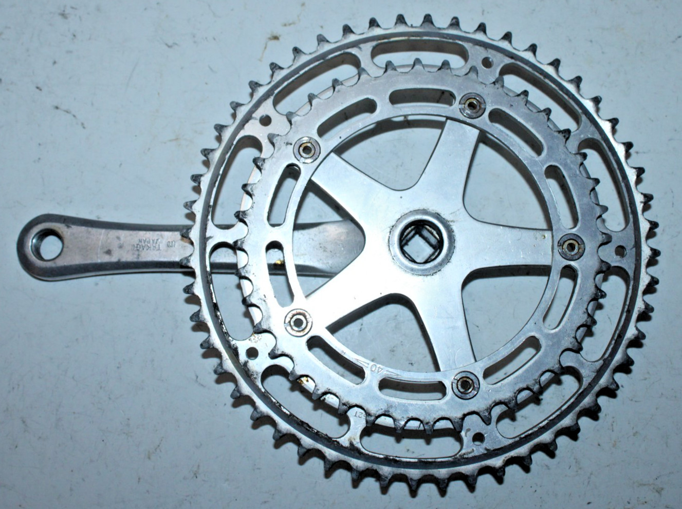 Vintage Shimano Tourney Double Drive-Side Crank-Arm 170mm 52/40T BCD130 Takagi ~