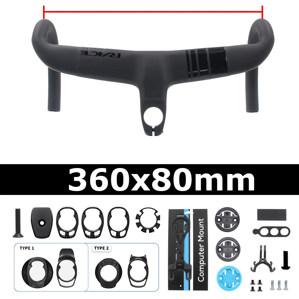Full Carbon Fiber Road Bike Integrated Handlebar Internal Cable Di2 with Mount