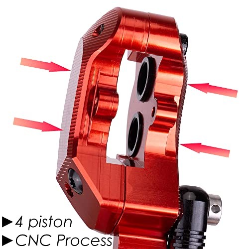 4-Piston MTB Hydraulic Brake Set Left-Front&Right-Rear ZT2001-4 Piston Red