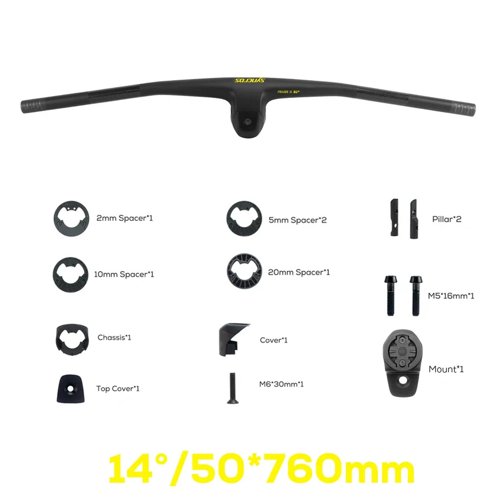 FRASER IC SL XC -9/14degrees Full Carbon Fiber Integrated Cockpit MTB Handlebar