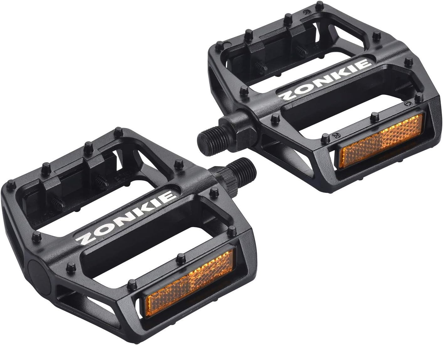 Sealed DU Bearing Bicycle Pedals in Black – Aluminum Alloy, Reflective Safety