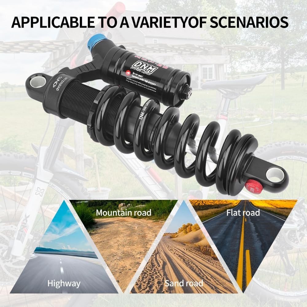 Rear Shock DNM RCP2S 200x56mm 550lbs spring for MTB/Electric Mountain Bike Black