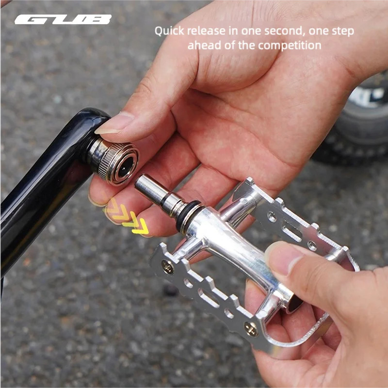2 DU Aluminum Alloy Quick Release Bike Pedal for Folding MTB Bicycle Steel Axle