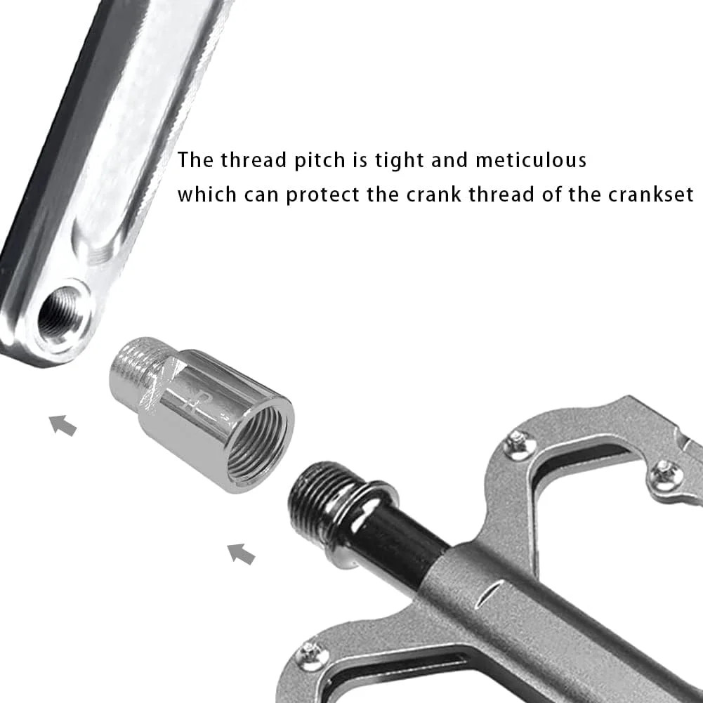 1 Pair Bicycle Pedal Extenders Chrome-Molybdenum Steel Pedal Adapter Fit 9/16 In