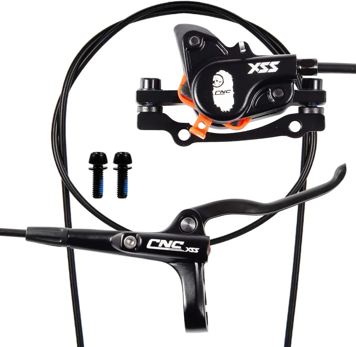 MTB Hydraulic Disc Brake Set Front 800mm Rear 1450mm Mountain Bike Red Parts New