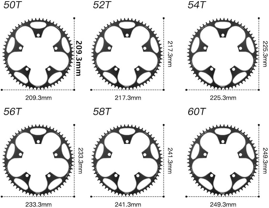 130BCD Chainring – CNC Machined 7075-T6 Aluminum Narrow-Wide 50T black
