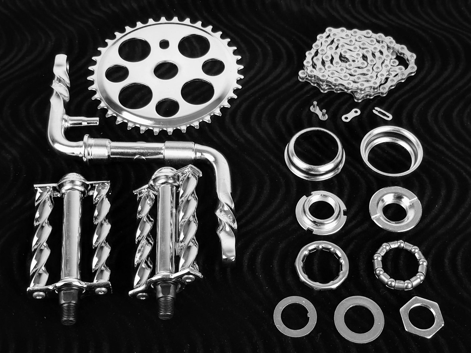 OG LOWRIDER – Twisted CRANK PKG – Lucky 7 Square Twisted Pedal Chrome