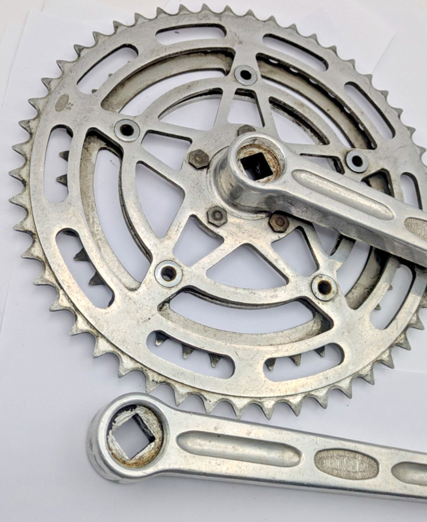 Vintage Stronglight 49D Crankset 170 mm ENGLISH THREAD 9/16″-20 52T / 42T FRANCE
