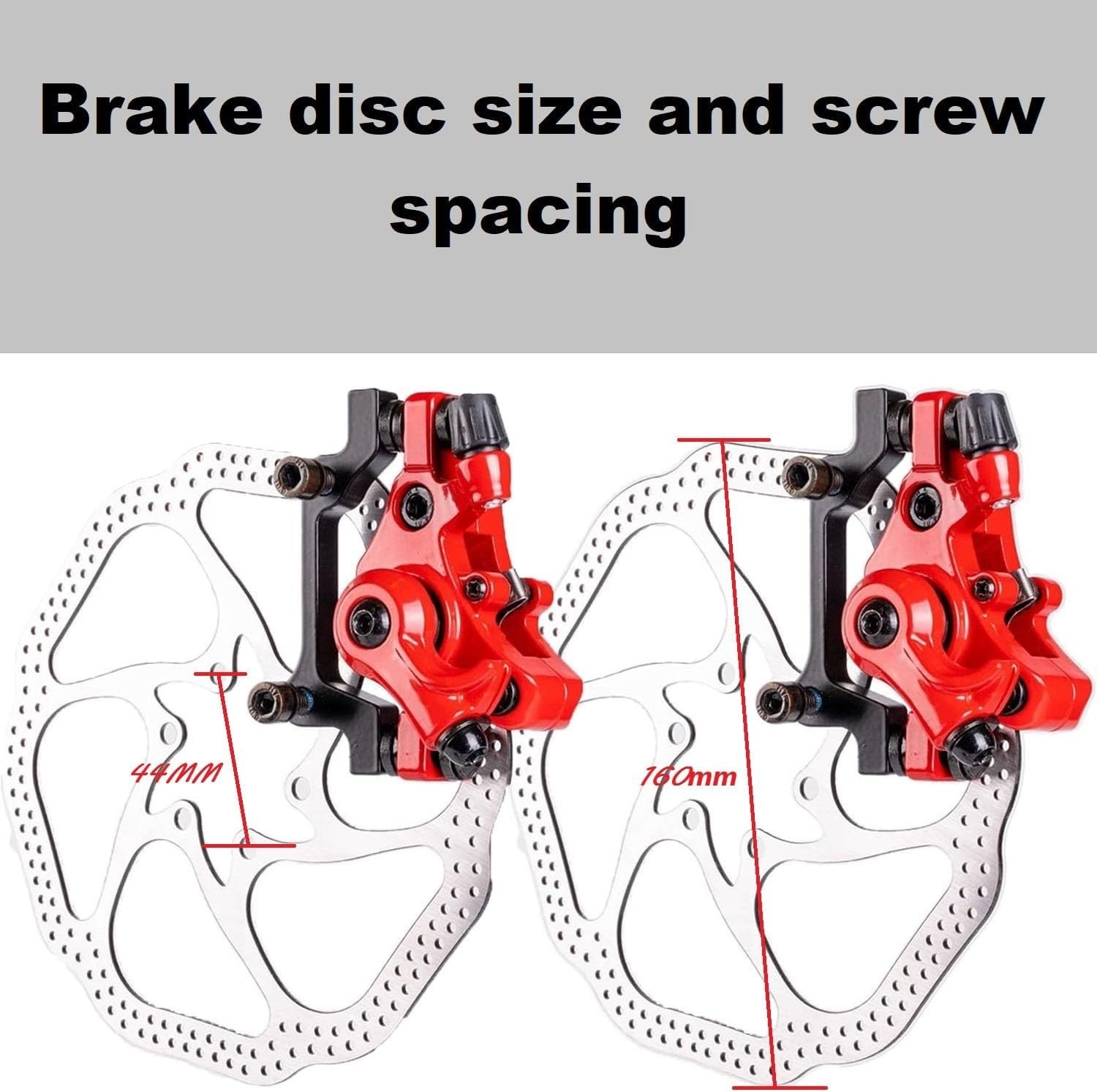 Bike Disc Brake Kit,Bike Front and Back Disc Brake Kit-Calipers,2 Pcs Stainless