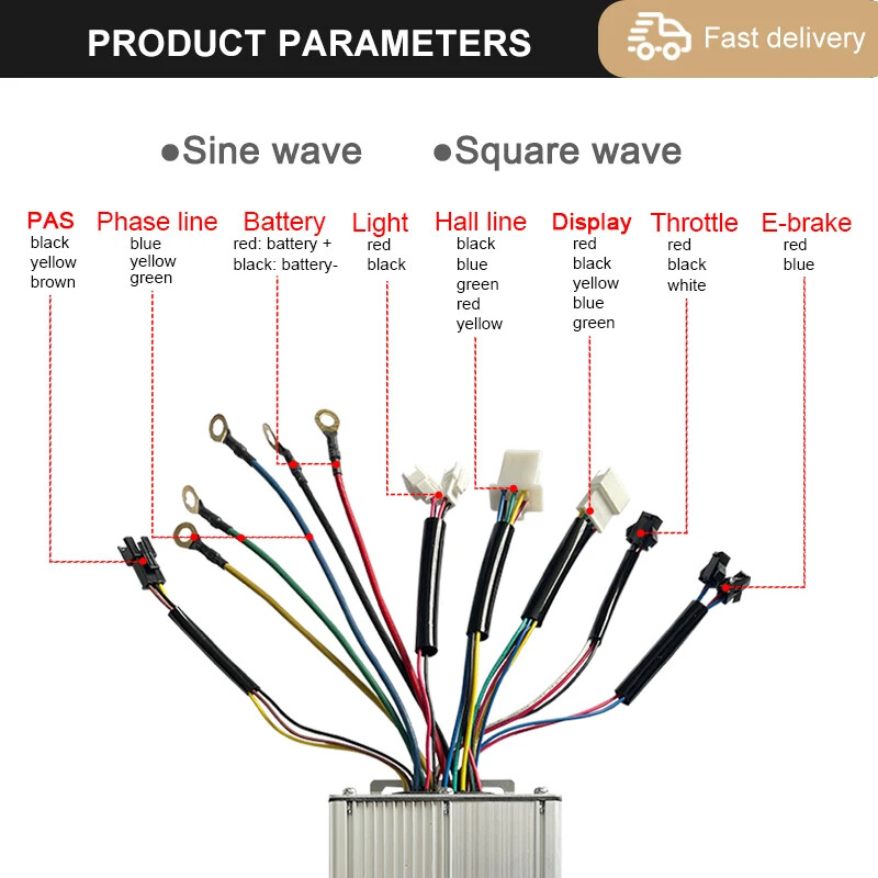 KT-50A E-bike Brushless Controller 48V-90V for 2000W 3000W Hub Motor KT Display