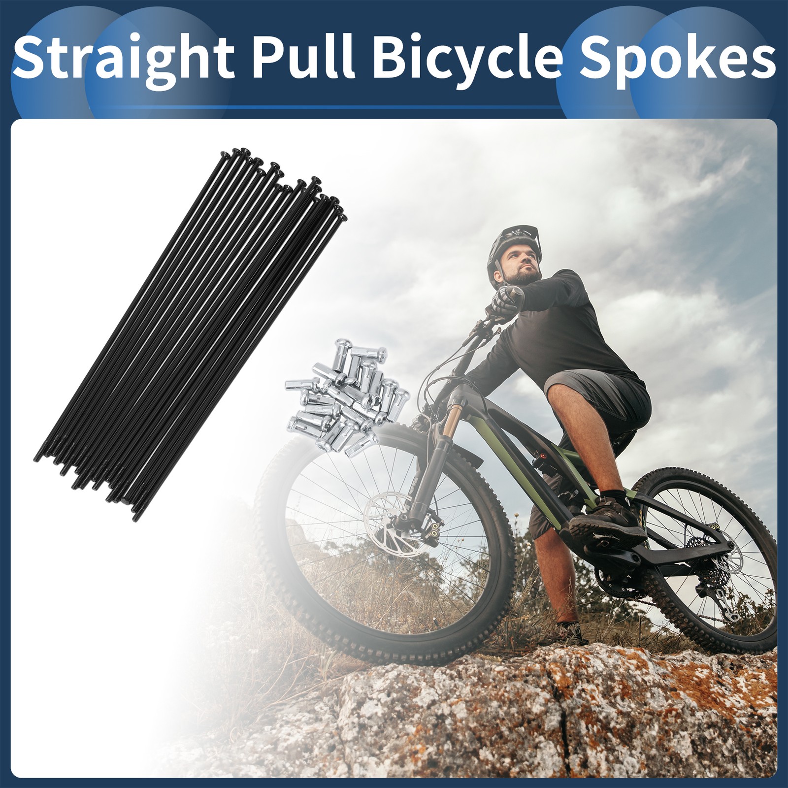 20 Set 14G Straight Pull Bicycle Spokes 139mm Straight Pull Bike Wheel Spokes