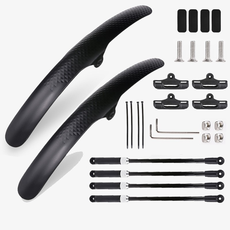 For road Bike Front Mudguard Wide Adjustable Design PP Plastic Black 42.4×4.8cm