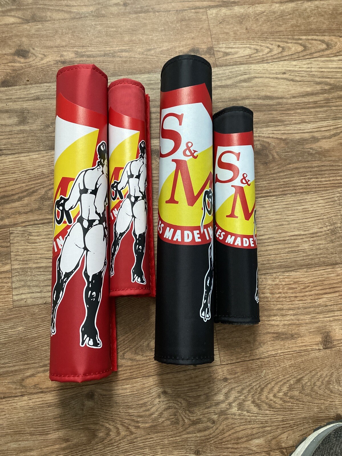 S&M SHIELD WHIP GIRL PADSET PADS RED 2 PIECE RETRO OLD SCHOOL BMX BIKE BIKES