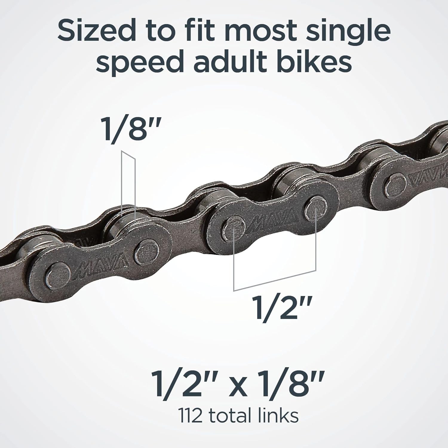 Schwinn Chain, Steel Replacement 112 Links, Fits 1/2 inch x 1/8