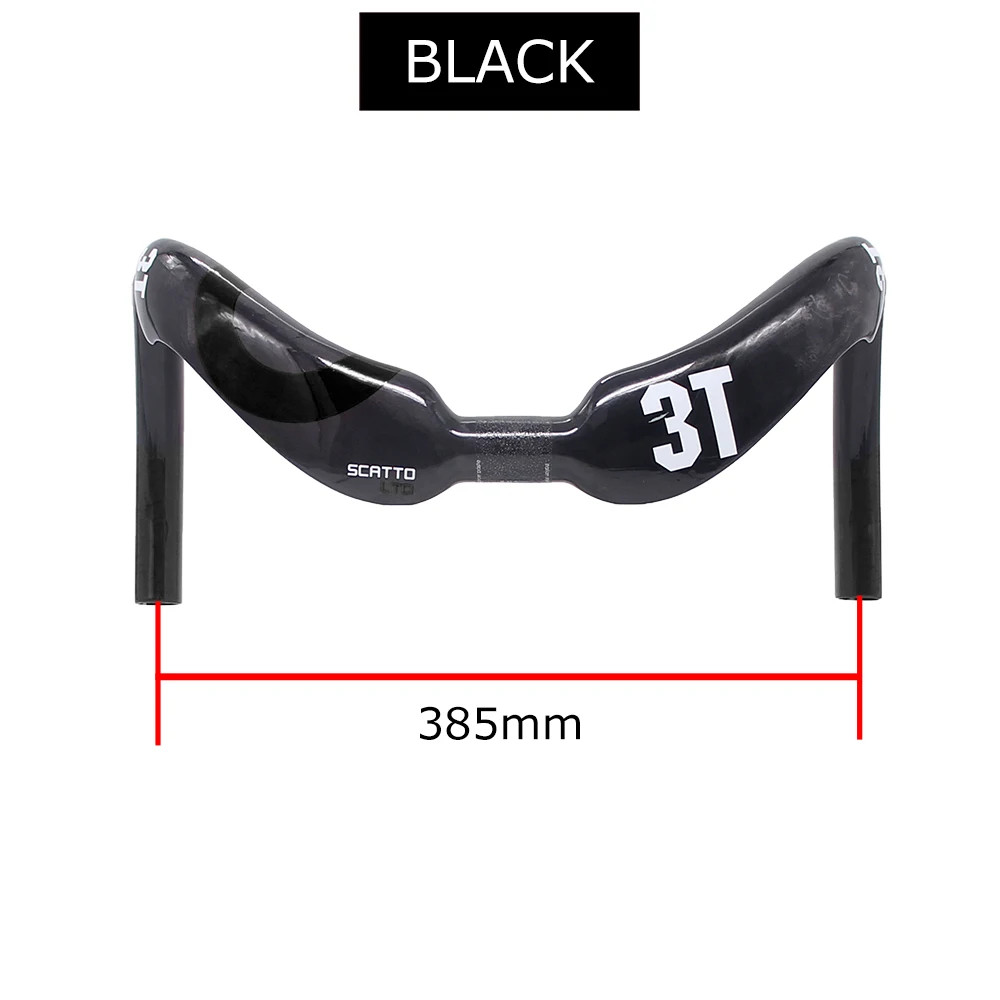 3T Full Carbon Road Track Bike Handlebar Gloss 31.8mm 370/385mm Drop Handlebar