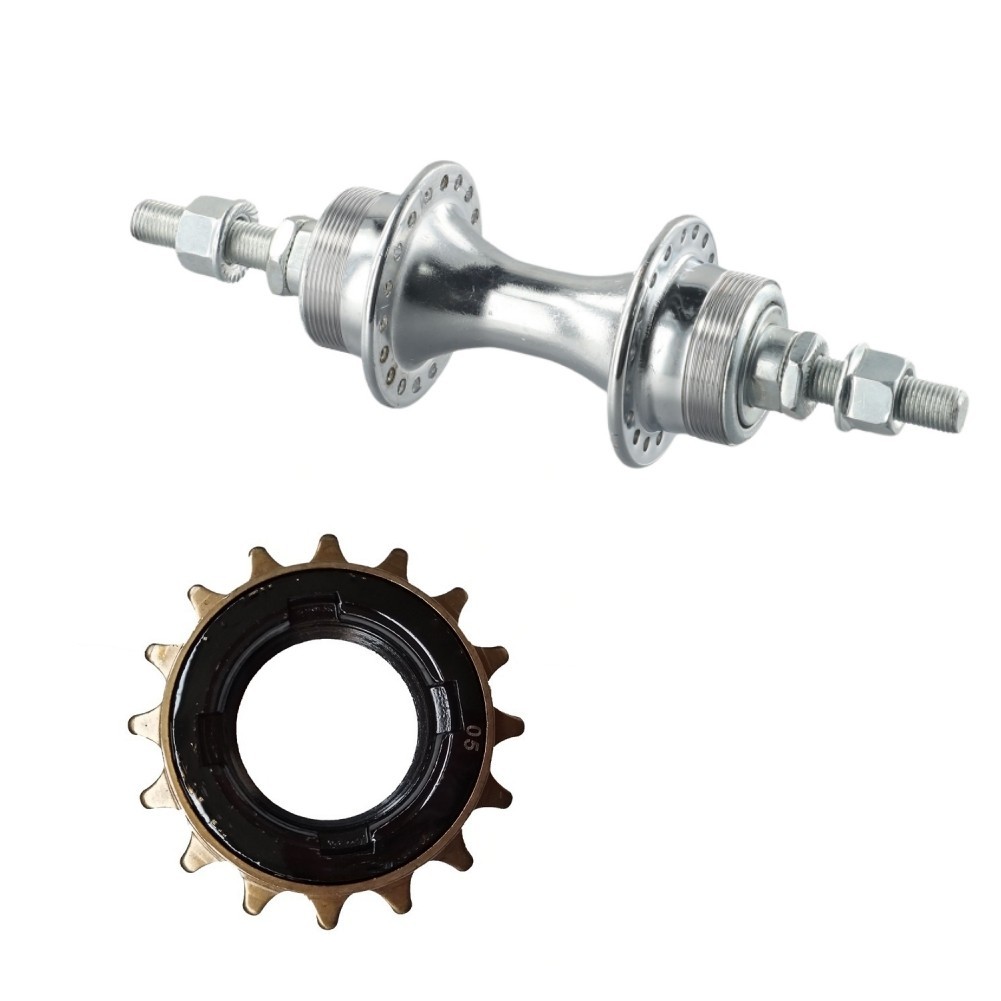 36 Hole Rear Hub for Fixed and Old School Bikes with 16T Flywheel Silver