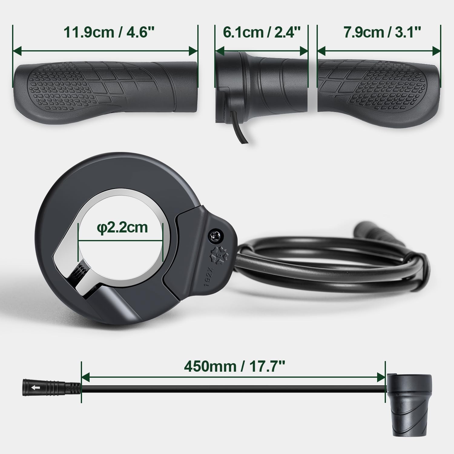 3 Pin Female Ebike HalfTwist Throttle For BAFANG BBS01B BBS02B BBSHD Motor