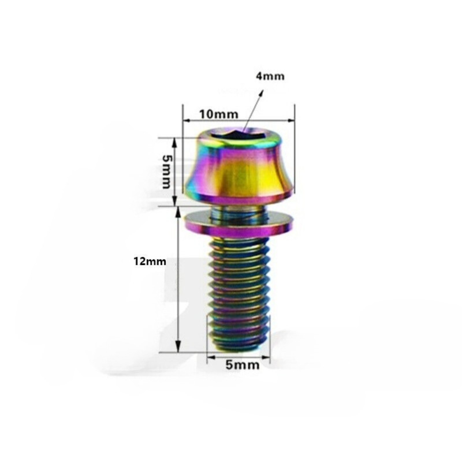 M5 Titanium Bolts with Washer MTB Road Bike Water Bottle Cage Mount Screws 12mm