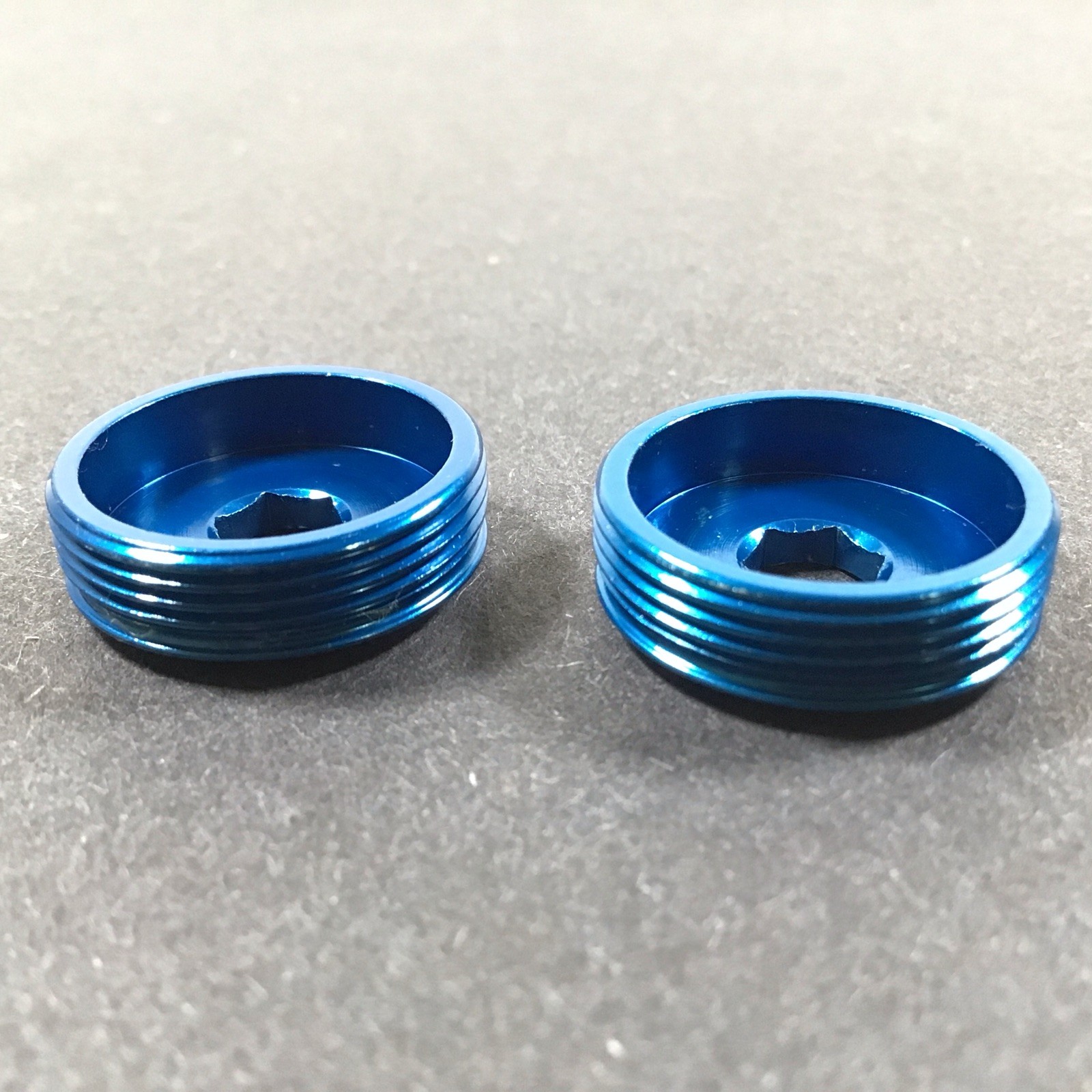 SRP Square Taper Crank Arm Dust Cap Set Blue NOS Vintage MTB Kooka Grafton